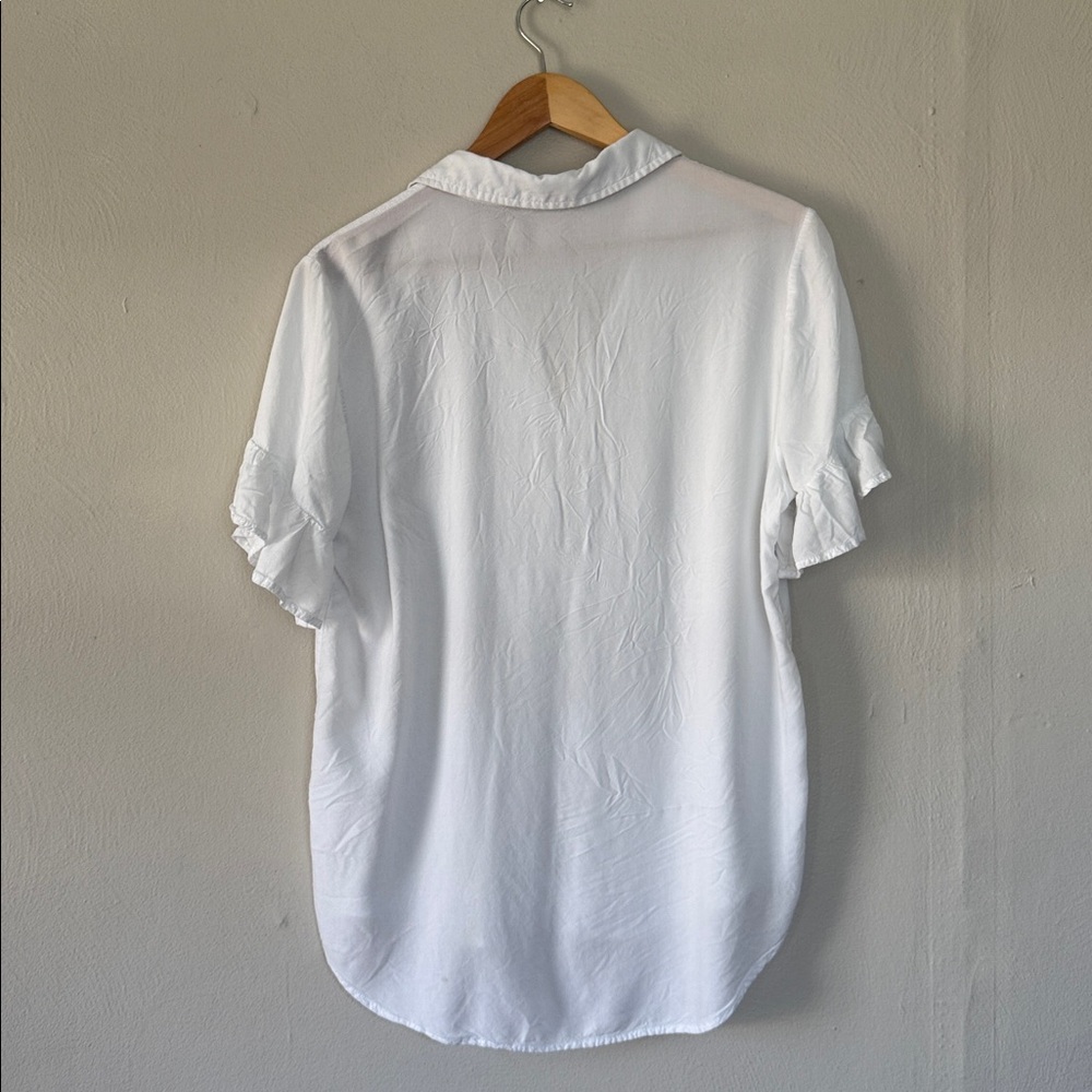 Beachlunchlounge White Ruffle Sleeve Shirt medium - Picture 5 of 7